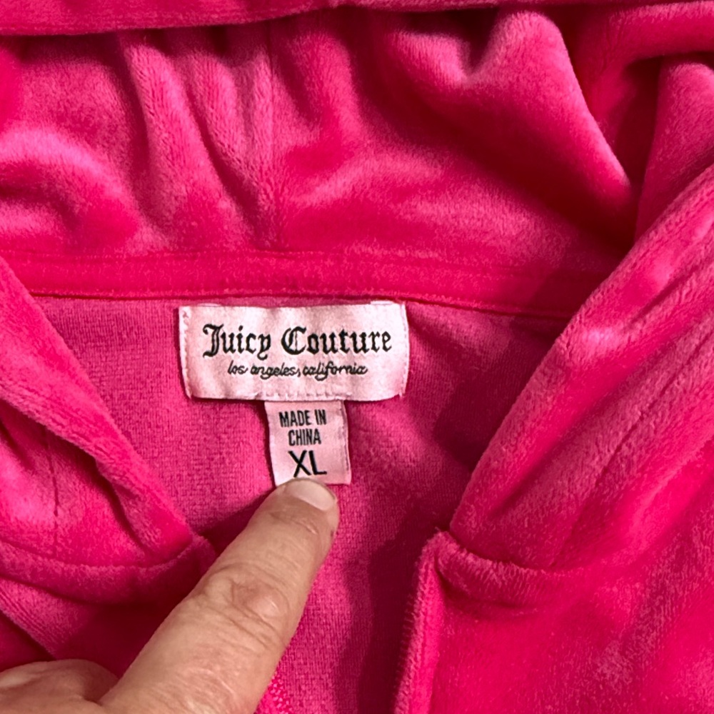 Juicy Couture Bright Pink Velour Zip Hoodie - Picture 2 of 5